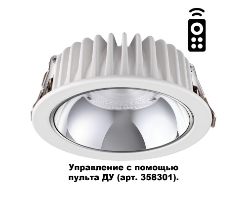 358299 SPOT NT19 042 белый Встраиваемый диммир.светильник с пультом ДУ IP20 LED 3000-6500K 30W MARS