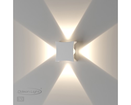 4251/4WL HIGHTECH ODL21 089 белый/металл Настенный светильник IP54 LED 4W 336Лм 4000K BALLA