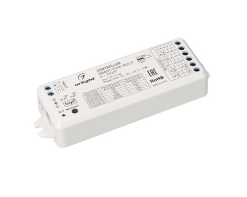 Контроллер SMART-TUYA-MULTI (12-24V, 5x3A, RGB-MIX, 2.4G) (ARL, IP20 Пластик, 5 лет)
