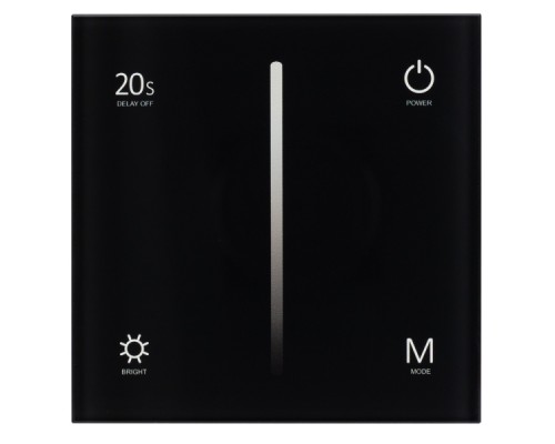 Панель SMART-P36-DIM-IN Black (230V, 1.5A, TRIAC, Sens, 2.4G) (ARL, IP20 Пластик, 5 лет)