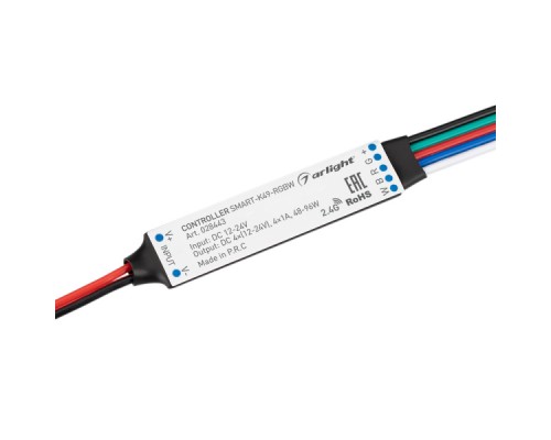 Контроллер SMART-K49-RGBW (12-24V, 4x1A, 2.4G) (ARL, IP20 Пластик, 5 лет)