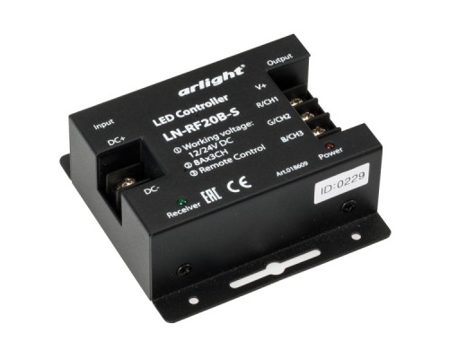 Контроллер LN-RF20B-S (12-24V, 288-576W, ПДУ 20кн) (ARL, IP20 Металл, 1 год)