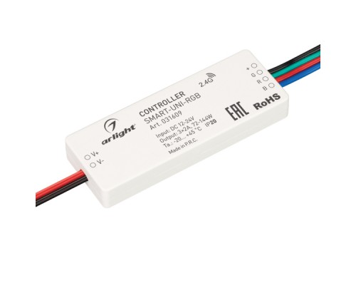 Контроллер SMART-UNI-RGB (12-24V, 3x2A, 2.4G) (ARL, IP20 Пластик, 5 лет)
