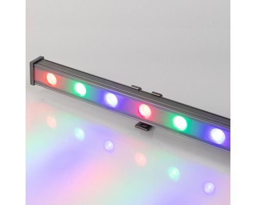 Светодиодный прожектор AR-LINE-1000S-18W-24V RGB (Grey, 30 deg, DMX512) (ARL, Закрытый)