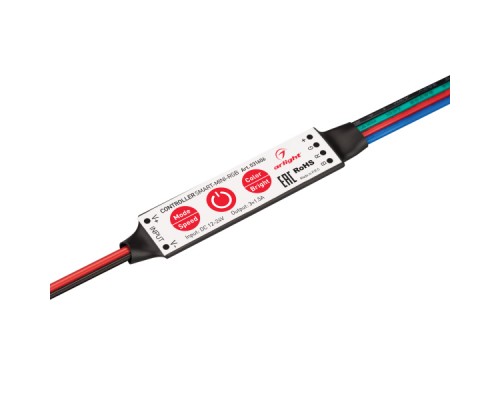 Контроллер SMART-MINI-RGB (12-24V, 3x1.5A) (ARL, IP20 Пластик, 5 лет)