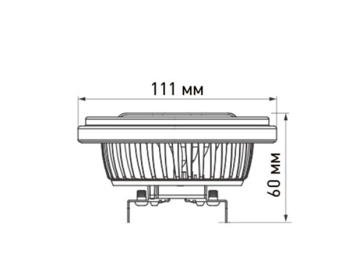 Лампа AR111-FORT-G53-12W-DIM Day4000 (Reflector, 24 deg, драйвер 350mA) (ARL, Металл)