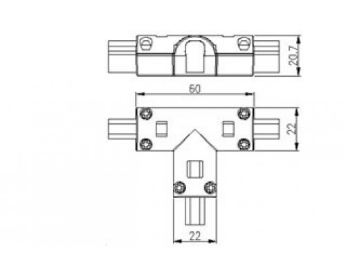 Соединитель тройной ARL-CLEAR-Mini-2x90 (16x8mm) (ARL, Металл) 2 шт